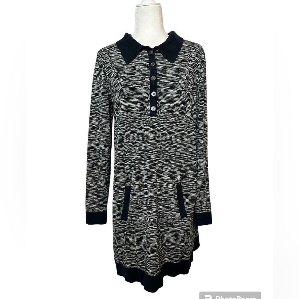Missoni For Target Black And White Space Dye Dress Kangaroo Pocket Womens M